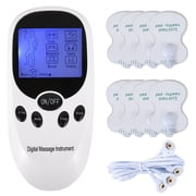 Qenwkxz Electronic Pulse Massager Stimulator Dual Channel TENS Unit Machine with 8 Electrode Pads