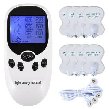 Qenwkxz Electronic Pulse Massager Stimulator Dual Channel TENS Unit Machine with 8 Electrode Pads