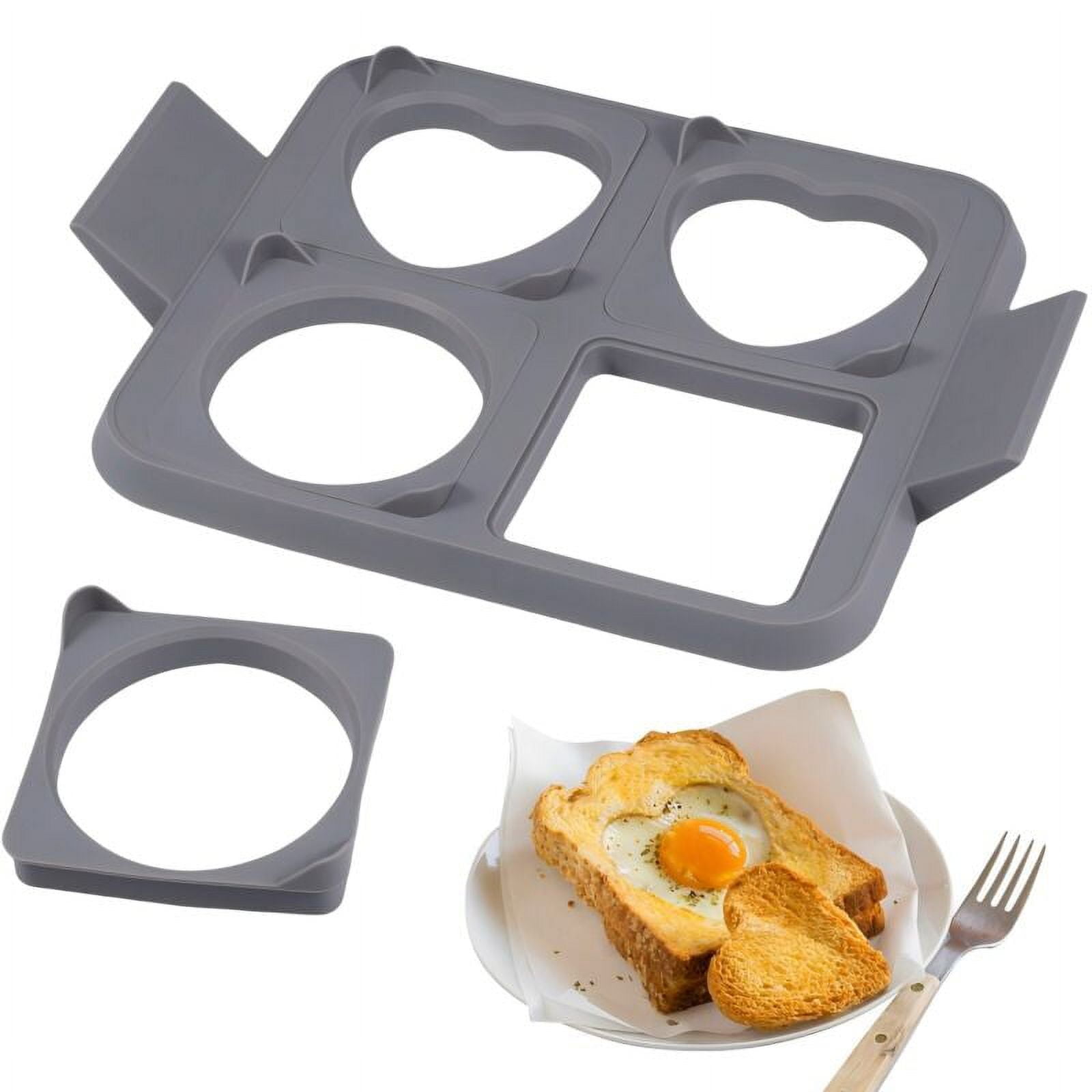 Qenwkxz Griddle Egg Ring Tray Silicone Egg Cooking Ring Detachable