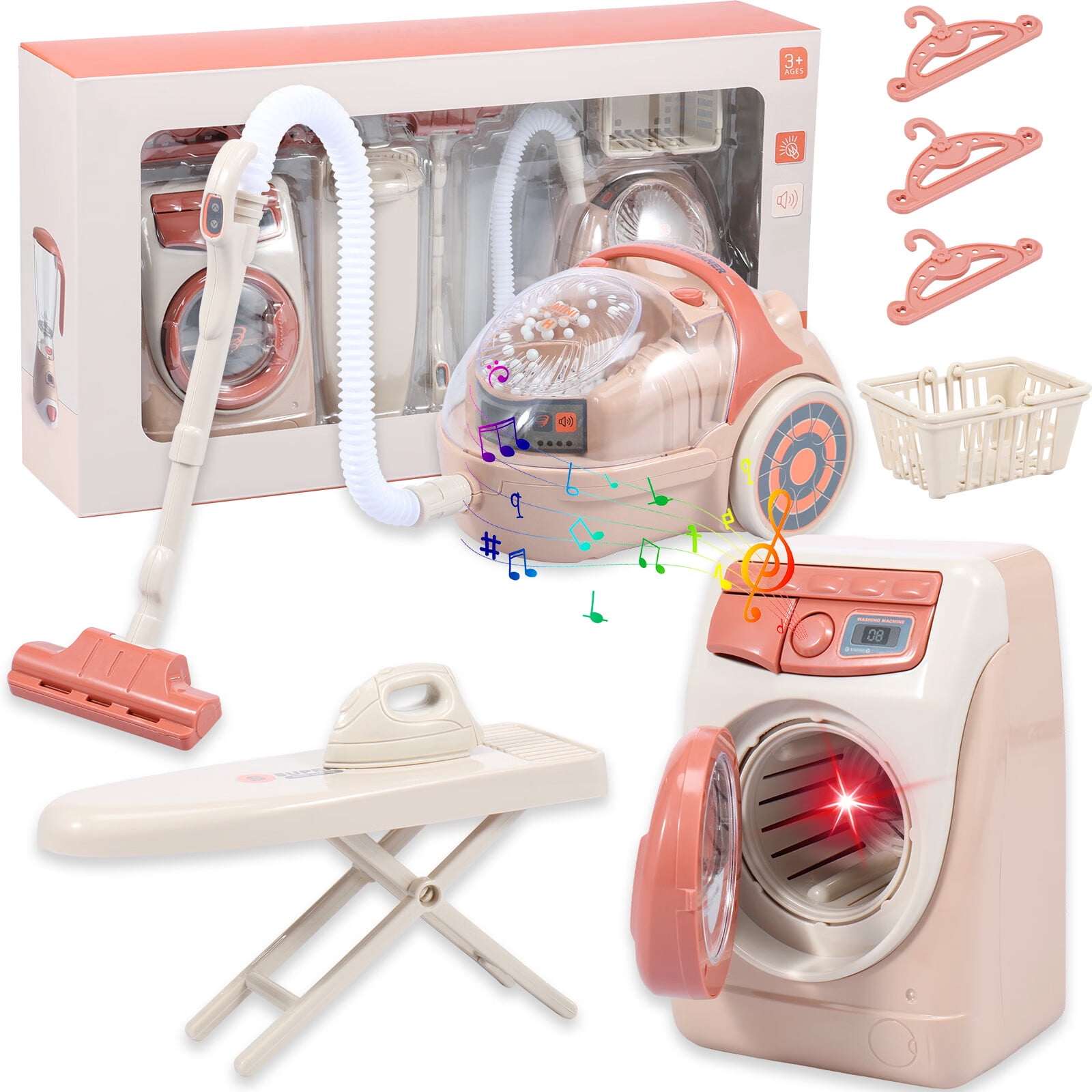 Qenwkxz Kids Washing Machine Simulated Washing Machine Toy Set Pretend ...