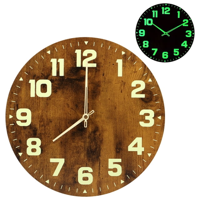 Qenwkxz 12 inch Luminous Wall Clock, Silent, Glow in The Dark, Battery