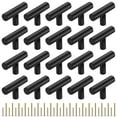 thumbnail image 1 of NUAHRHY 20PCS Cabinet Knobs Matte Black Stainless Steel Kitchen Drawer Pulls Single Hole T-Shaped Handles 2 Inch Overall Length Dresser Knobs, 1 of 9