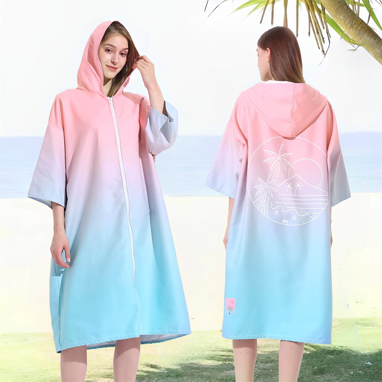 Qenwkxz Microfiber Surf Poncho Changing Robe Quick Dry Wetsuit Changing