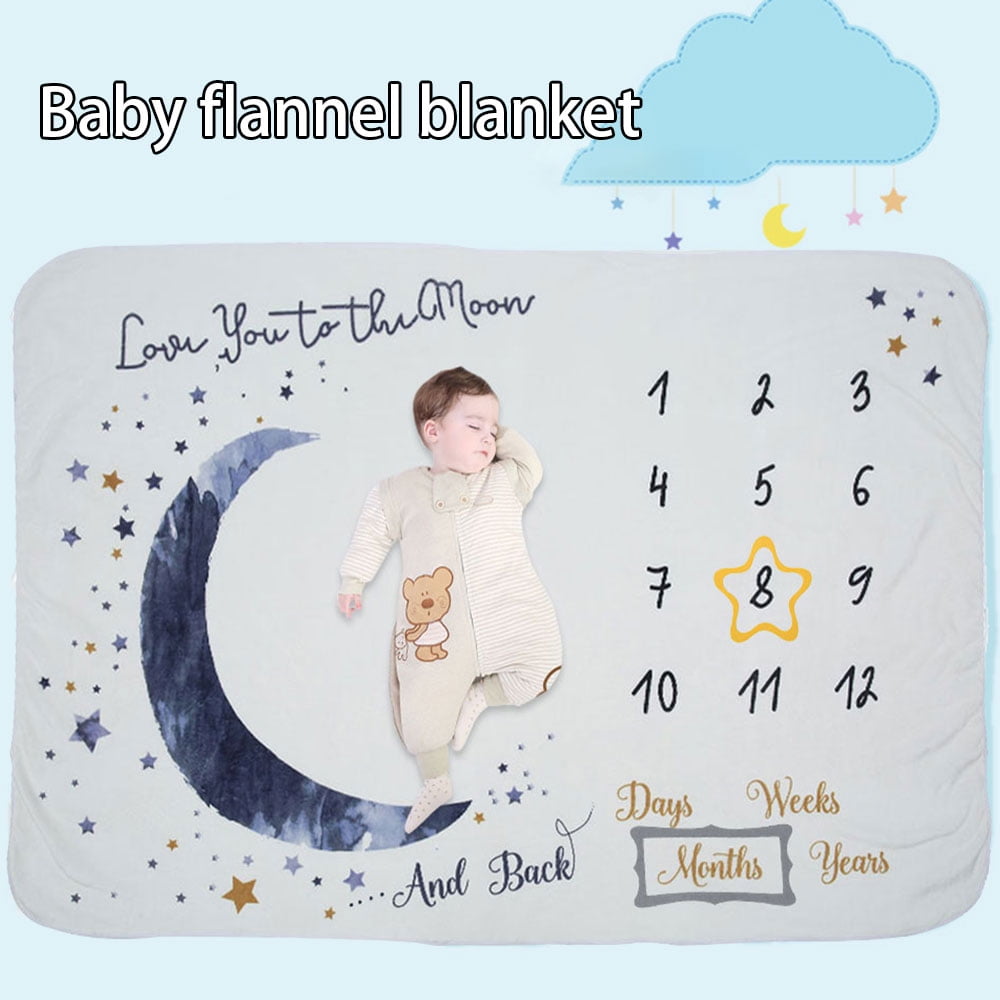 Qenwkxz Monthly Baby Milestone Blanket, Months Photo Props Baby Monthly