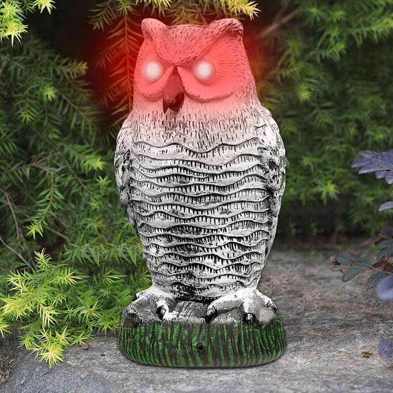 owl様 Qenwkxz Owl Decoy with Flashing Eyes & Sound, Bird Control