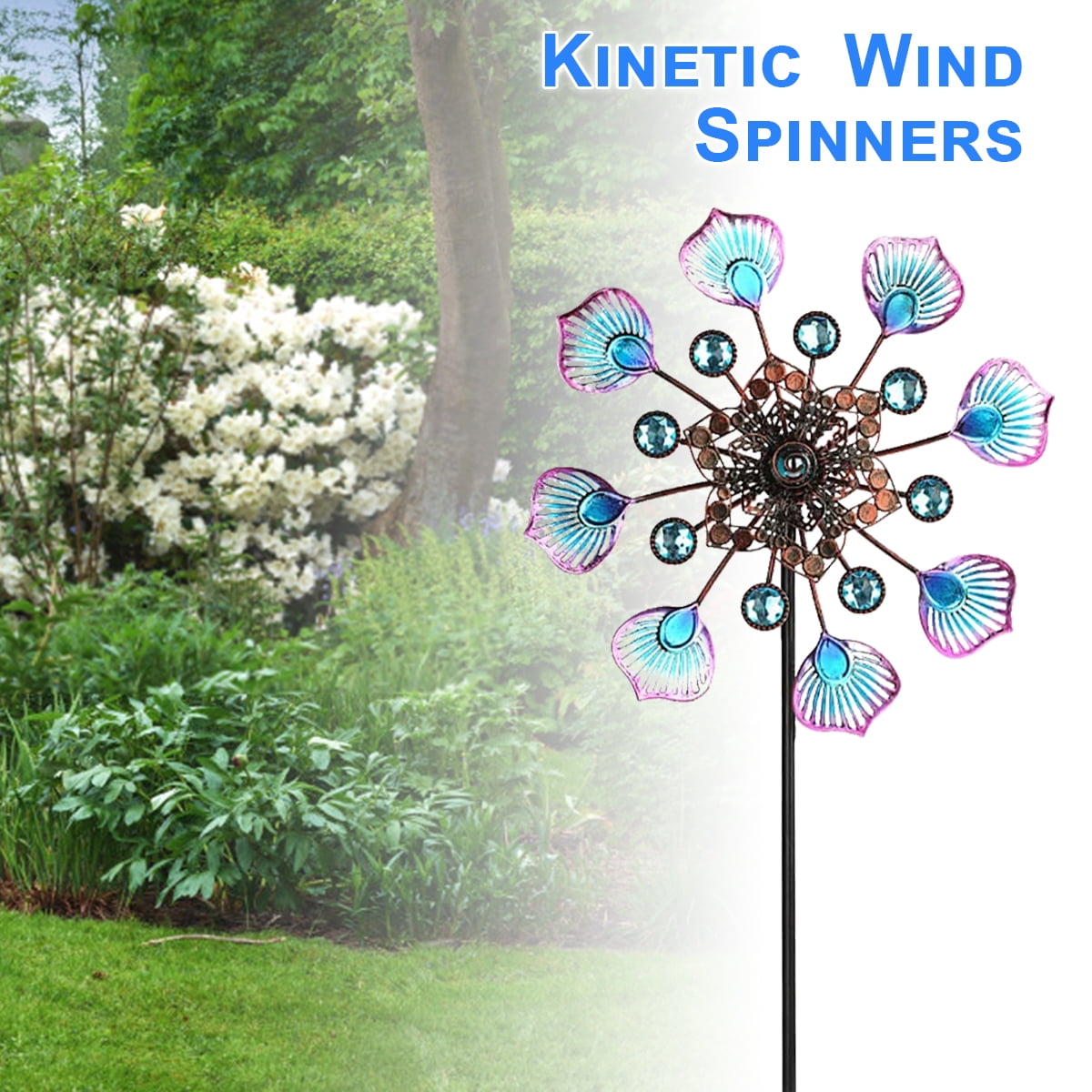 Qenwkxz Peacock Wind Spinner Outdoor Metal Wind Spinners 35