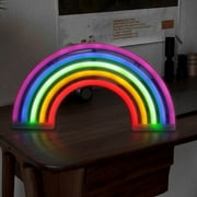 Qenwkxz Rainbow 24  x 12  LED Colorful Night Light Neon Signs