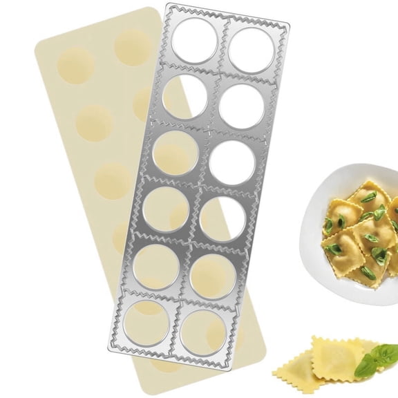 Qenwkxz Ravioli Maker 12 Holes Ravioli Press Mold Manual Italian Dumpling Maker Mold Multipurpose Ravioli Maker Press Aluminum Alloy Ravioli Making Tool for Pierogi Wonton Potsticker 30.4x10.9x1.5cm