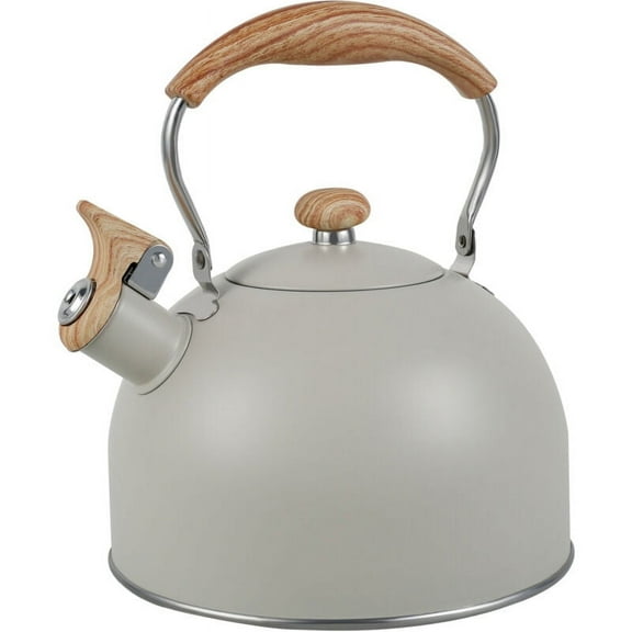 Qenwkxz Whistling Kettle with Ergonomic Handle 2.5L Stove Top Kettle Stainless Steel Stove Top Tea Kettle Elegant Pots Rustproof Lightweight Whistling Teapots for Gas Stove Induction Cooker