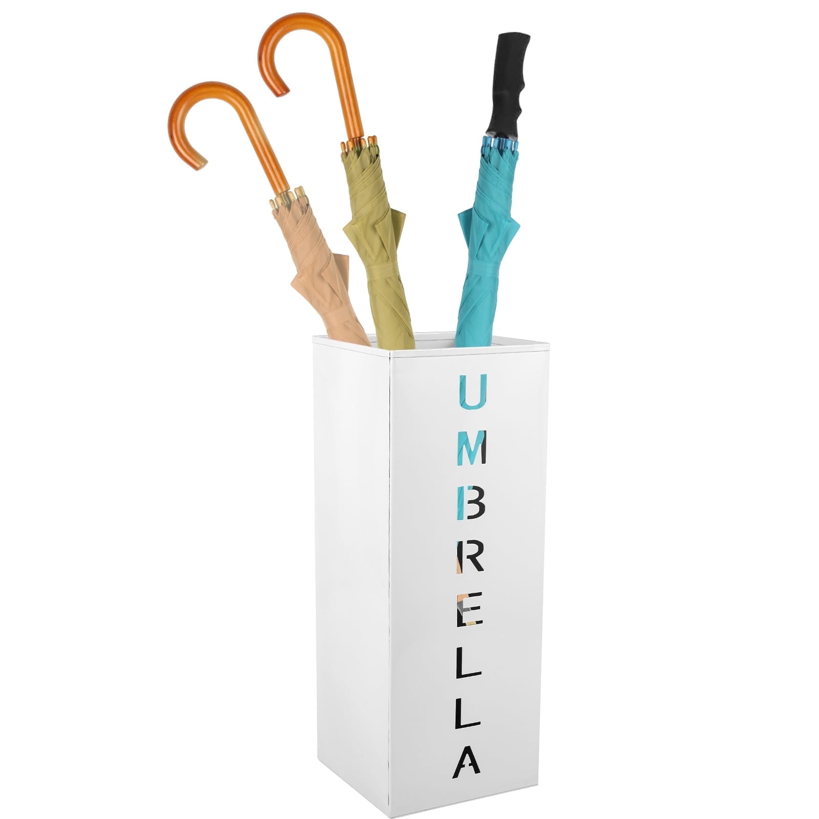 Qenwkxz White Metal and Antirust Coating Umbrella Stand