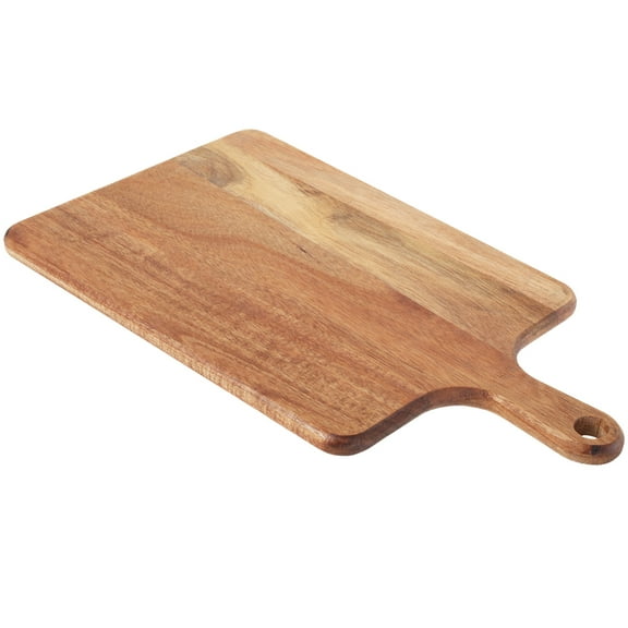 Qenwkxz Wood Cutting Board Acacia Wood Charcuterie Board with Handle Round/Rectangular Portable Wood Dinner Plate Serving Tray Kitchen Chopping Board for Meat Bread Vegetables Fruits Food