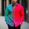 thumbnail image 1 of Qepwsc Men's Shirts Short Sleeve Button Up Casual Shirts Fall Colorful Printed Shirts V Neck Blouses Outfits 2025 Basic Top Loose Fits, 1 of 5