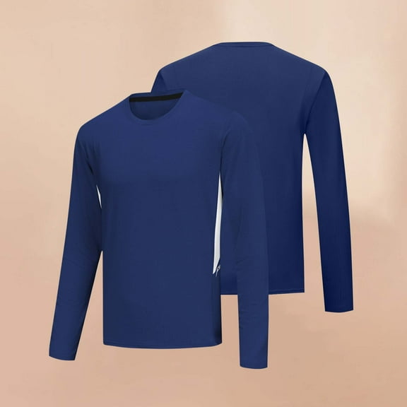 Qepwsc Mens T Shirts polyester Casual Crew Neck Stretch Short/Long Sleeve Basic Soft Plain Tees Classic Fits Tshirts Gym Athletic Short Sleeve Tee Shirts