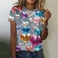 thumbnail image 1 of Qepwsc Plus Size Womens Short Sleeve Tops Colorful Print Shirts Crewneck Blouses T-Shirts Summer Outfit Graphic Tees for Women Casual T-Shirts Fashion Clothes 2025 Ladies Blouss S-XXXXXL, 1 of 4