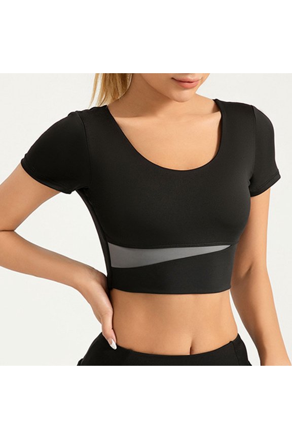 Women's Compressions Crop Tops Dry Slim FitsShort Sleeve T Shirt Crew Neck Workout Athletic Shirt Yoga Tight Basic Tee Sweatshirt Loose Fits Going Out Tops Graphic Tees for Women