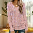 thumbnail image 1 of Qepwsc Women's Tops Casual Shirts Long Sleeve Tops Beach Tunic Shirts Floral Print Spring Fall Top Basic Tees Going Out Top Graphic Tees Blouses Tops Shirts Loose Fits S_ XXXL, 1 of 5