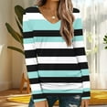 thumbnail image 1 of Qepwsc Women's Tops Casual Shirts Long Sleeve Tops Beach Tunic Shirts Stripe Print Spring Fall Top Basic Tees Going Out Top Graphic Tees Blouses Tops Shirts Loose Fits S_ XXXL, 1 of 5