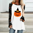 thumbnail image 1 of Qepwsc Womens Long Sleeve Halloween Shirts Tops for Women Crew Neck Graphic Sweatshirt Casual Blouses Tees Going Out Tops Basic Tees Top Loose Fits lounge Tshirts for Women Plus Size S-XXL, 1 of 6