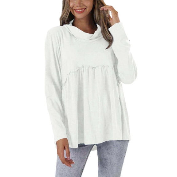 Qepwsc Womens Shirts Long Sleeve Basic Tee Casual Fall Tops Fashion Casual Clothes Ladies Pullover Shirts Tops Loose Fits