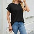 thumbnail image 1 of Qepwsc Womens T Shirts Short Sleeve Solid Casual Crew Neck Tops Ladies Blouss Sweatshirt Going Out Tops Cute Blouses Loose Fits Fashion Clothes 2025 Tees S-XXL, 1 of 8