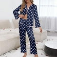 thumbnail image 1 of Qepwscx 2 Piece Womens Pajamas sets Button Up Top long Sleeves Shirt and Pant Sleepwear with Heart Print Pjs for Women Nightwear Loose Fits Elastic Waist Loungewear Comfy Outfits, 1 of 4