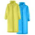 thumbnail image 1 of Qepwscx 2PC Rain Ponchos for Men Women Adults Unisex Hooded Zipper Raincoat Waterproof Reusable Hiking Rain Coat, 1 of 9
