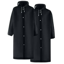 Qepwscx 2PC Rain Ponchos for Men Women Adults Unisex Hooded Zipper Raincoat Waterproof Reusable Hiking Rain Coat