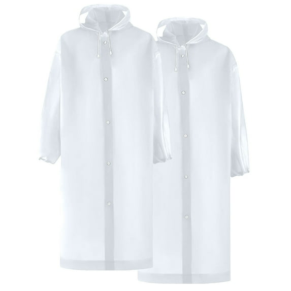 Qepwscx 2PC Rain Ponchos for Men Women Adults Unisex Hooded Zipper Raincoat Waterproof Reusable Hiking Rain Coat