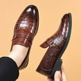 thumbnail image 1 of Qepwscx Casual Men's Shoes Leather Slip on Loafers Breathable Driving Shoes Fashion Slipper Boats Dress Driving Classic Oxfords Men Work Office Business Formal Shoes Comfortable Leathers Dress Shoes, 1 of 9