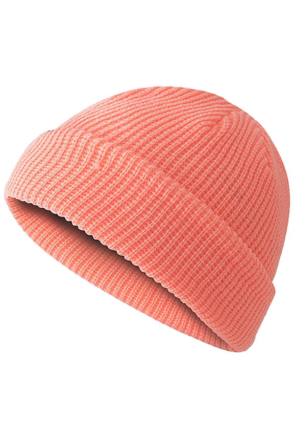 Chunky Short Fisherman Beanie Hats for Men Women Hat Trawler Slouchy Skull Cap Knit Cuffed Beanies Winter Warm Watch Cap Mens Thick Skater Streetwear Fishermans Beanie Daily Hat