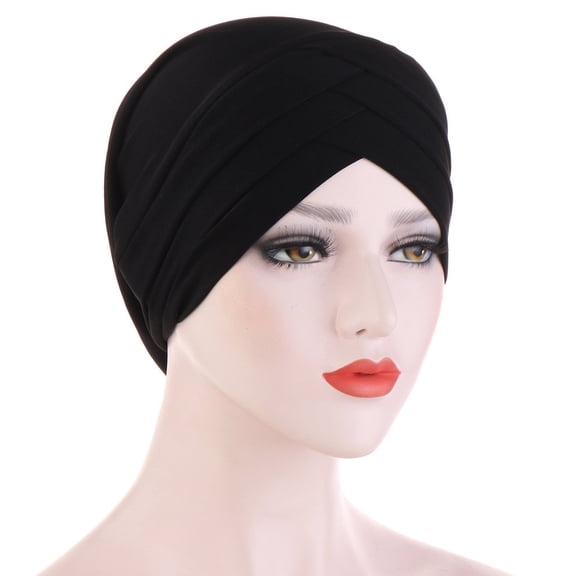 Qepwscx Headscarves for Women Pre Tied Solid Sliper On Caps Headwears Turban Headwrap Pre Tied Headwrap Knot Pleated Chemo Headwears for Women