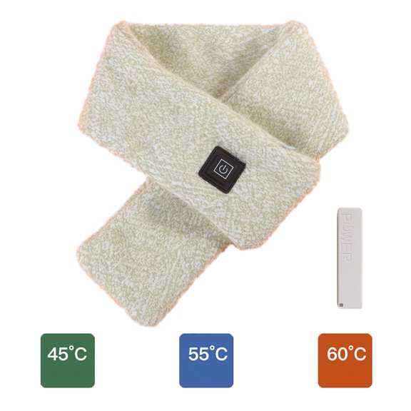 Qepwscx Heated Scarf for Women Men USB Heating Scarf Soft Warm Charge Heated Neck Warmer for Winter Neck Wrap for Hiking Car Office Home