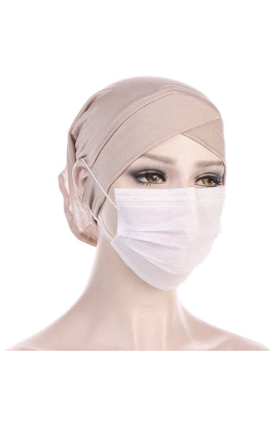 Hijab Undercap for Women, Islamic Muslim Under Hijab Cap Pre Tied Turban Underscarf Solid Undercap Bonnet Inner Head Scarf Head Wraps Hair Turbans for Women