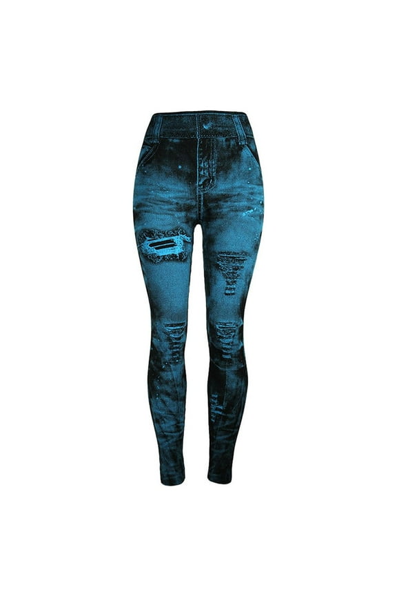 Jeggings for Women Plus Size, High Waisted Flare Jeans for Women Women's Jeans Bottom Pants Coloured Hip-Up Super Bomb Slim Nine-Minute Pants