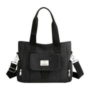 Qepwscx Laptop Tote Bag for Women,Water-proof Canvas Womens Work Tote Bag, Large Capacity Shoulder Bag Women's Versatile Handbag Black Clearance