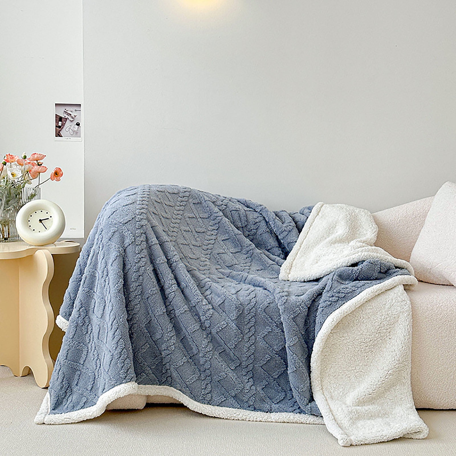 Qepwscx Large Size Soft Cashmere Blanket for Fall Winter 59*79 In