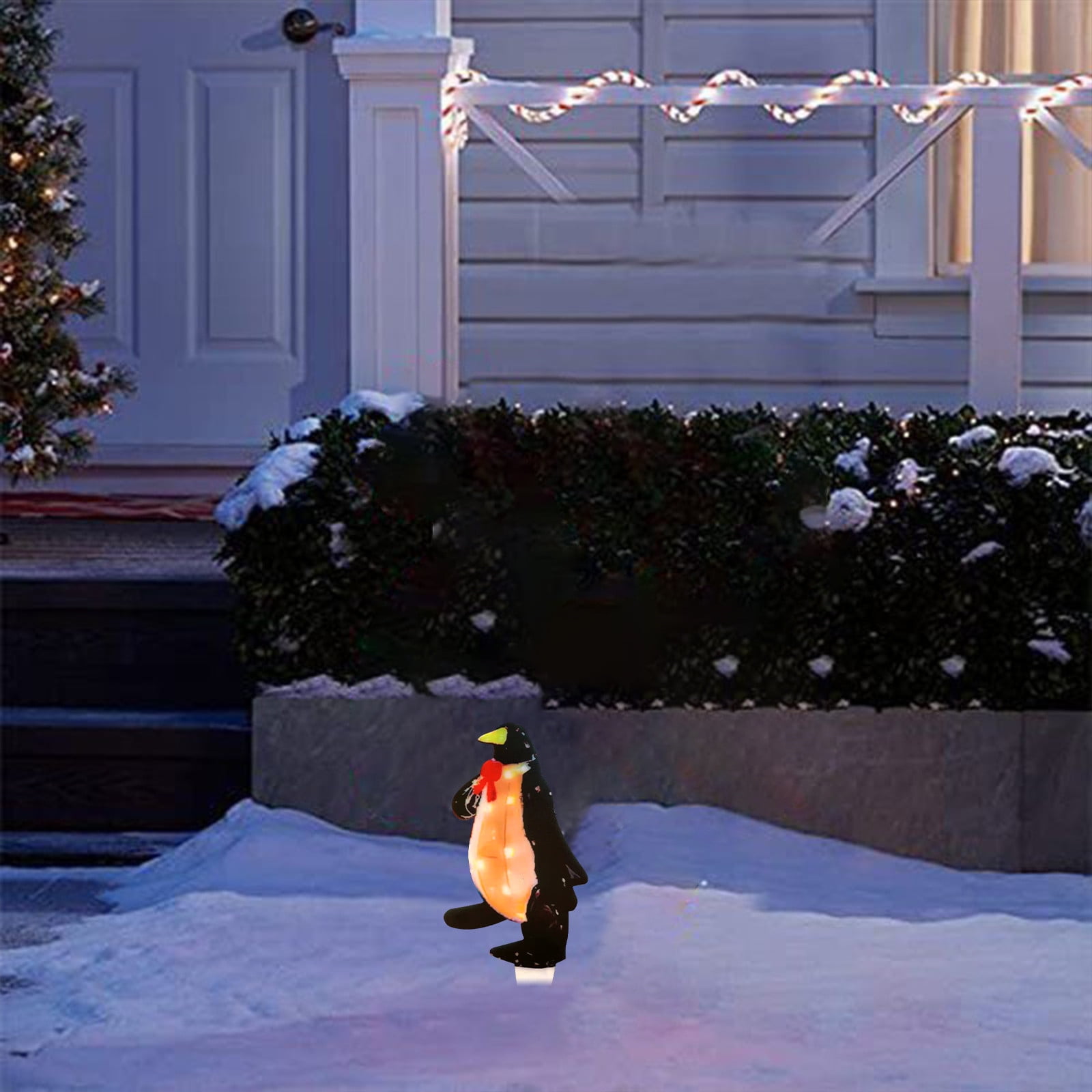 Qepwscx Lighted Christmas Penguin Glittering Animals With Strip Lights
