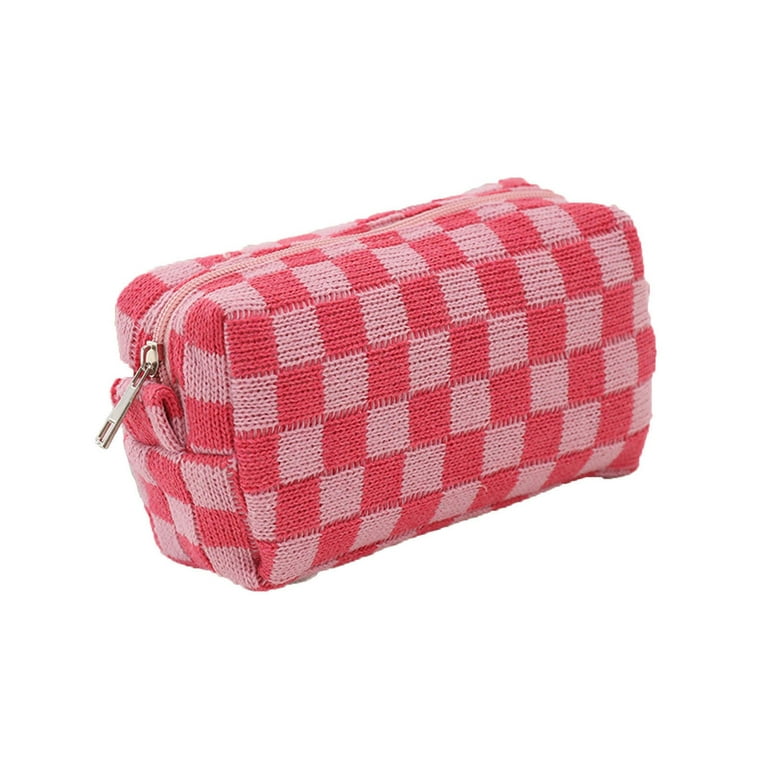 Qepwscx Makeup Bag Checkered Makeup Bag Travel Toiletry Bag Checkered  Cosmetic Bag Portable Makeup Bags Pouch Travel Organizer Cases For Women  Girls Vacation Travel Cosmetic Bag Travel Essentials Cle 