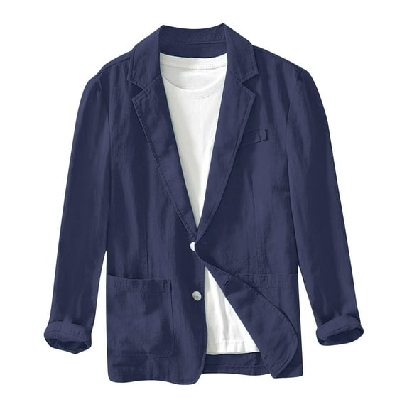 Qepwscx Men Suit Jacket Casual Blazer Shawl Lapel One Button Slim Fits Long Sleeve Jacket Tuxedo Party Dinner Classic-Fits Button-Front Stretch Blazer LLghtweight Suit Summer Tops M-XXL