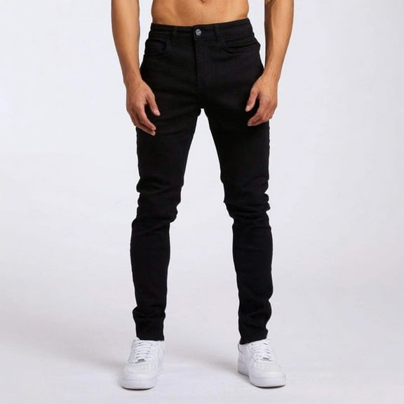 Qepwscx Men's Jeans Stretchy Slim Fits Stight Leg Jeans Pants for Men Lightweight Pants Jogging Denim Jeans for Men with Pockets Streetwear