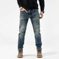 thumbnail image 1 of Qepwscx Men's Jeans Stretchy Slim Fits Stight Leg Jeans Pants for Men Lightweight Pants Jogging Denim Jeans for Men with Pockets Streetwear, 1 of 3