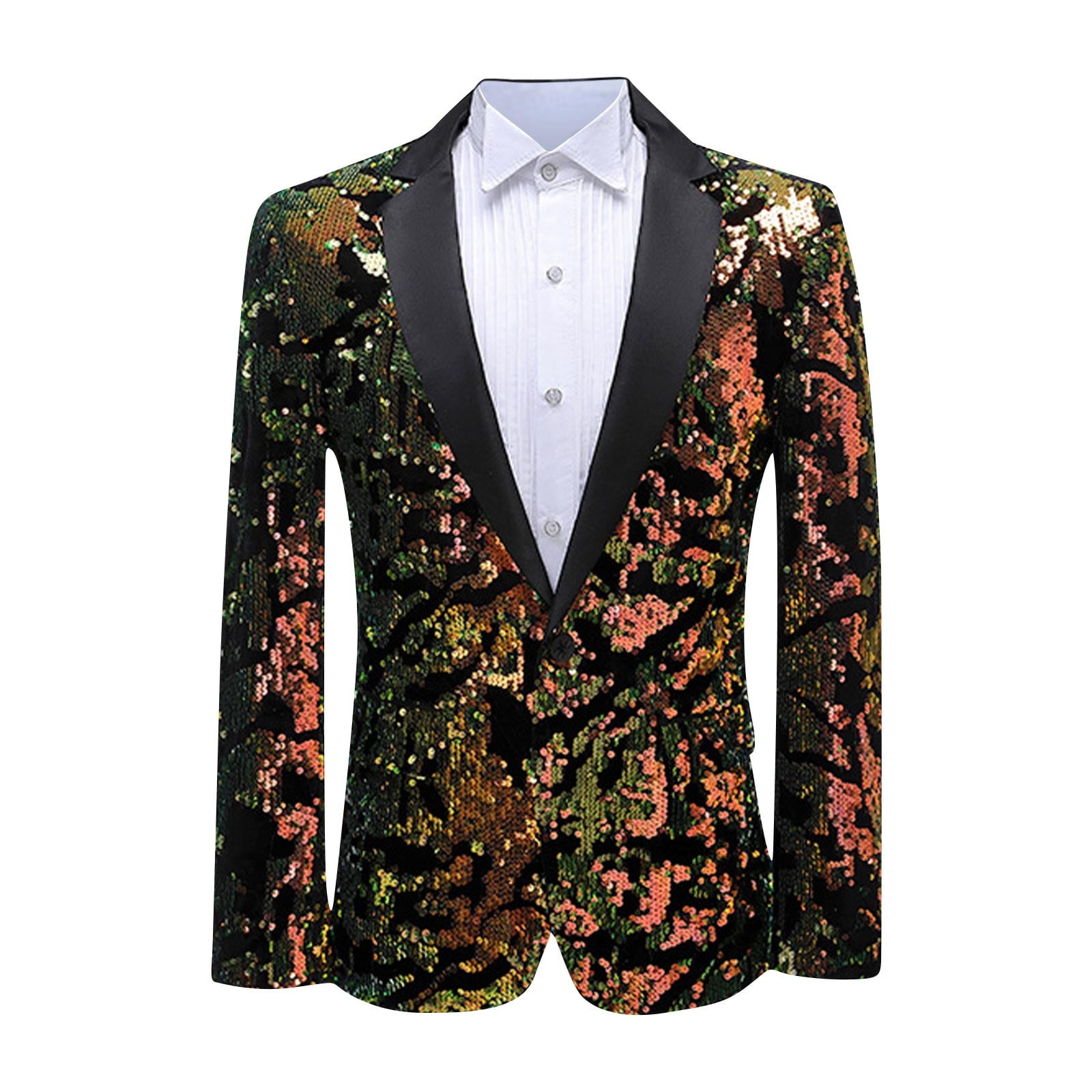 Men's Slim Fit Floral Paisley Blazer - Sparkly Party Wedding Prom Tuxedo Jacket, Casual Sport Coat