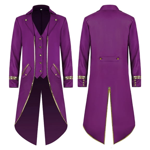 Qepwscx Men's Steampunk Vintage Tailcoat Jacket Gothic Frock Coat Uniform Costume Pirate Coat Renaissance Tailcoat Jacket