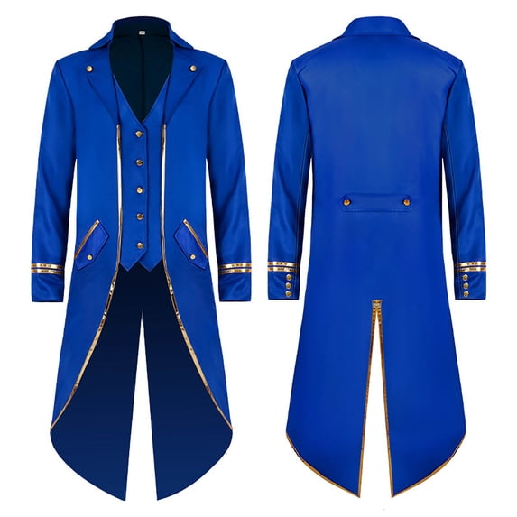 Qepwscx Men's Steampunk Vintage Tailcoat Jacket Gothic Frock Coat Uniform Costume Pirate Coat Renaissance Tailcoat Jacket