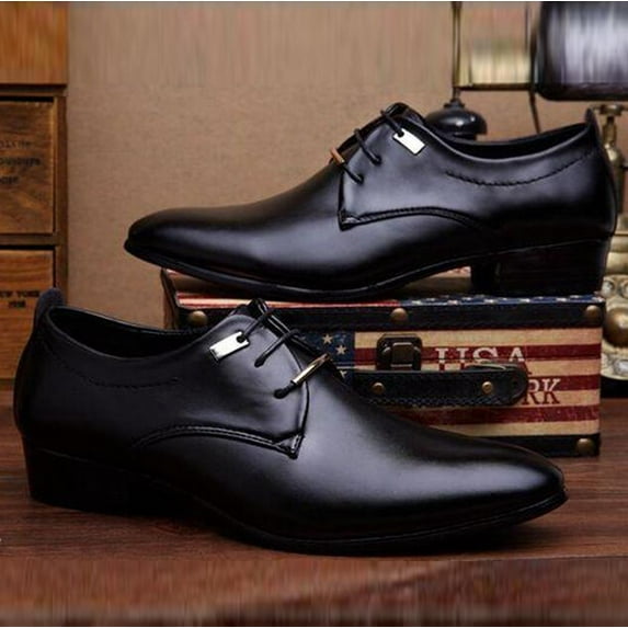Qepwscx Mens Dress Shoes Business Lace Up Tuxedo Shoes Leather Pointed Toe Shoes for Men Loafers Boats Driving Shoes Classic Oxfords Mens Work Office Formal Shoes Comfortable Dress Shoes