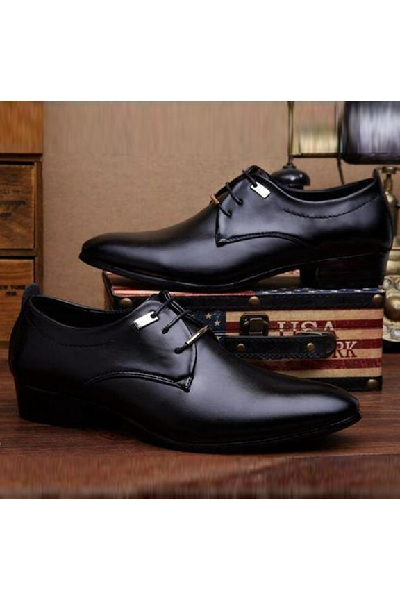 Mens Dress Shoes Business Lace Up Tuxedo Shoes Leather Pointed Toe Shoes for Men Loafers Boats Driving Shoes Classic Oxfords Mens Work Office Formal Shoes Comfortable Dress Shoes