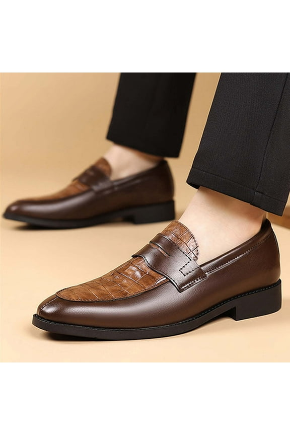 Mens Dress Shoes | Leather Shoes for Men | Loafers Boats Dress Driving Classic Wingtip Oxfords for Men | Tuxedo Shoes | Ironhide Black for Business and Wedding Slip On Loafers