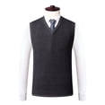thumbnail image 1 of Qepwscx Mens Vests Casual Sleeveless Classic V Neck Knitted Pullover Sweater Comfortable Fits Lightweight Business Tank Tops Plaid Formal Dress Waistcoat Slim Fits Vests for Men S-XXXXXL, 1 of 3