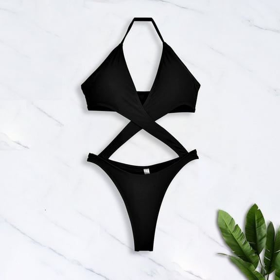 Qepwscx One Piece Swimsuit Women Fashion Comfortable Solid Color Bikini Women's Sexy Plain Color Swimsuit Bikinis Sets Clearance