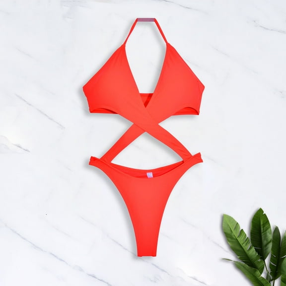 Qepwscx One Piece Swimsuit Women Fashion Comfortable Solid Color Bikini Women's Sexy Plain Color Swimsuit Bikinis Sets Clearance